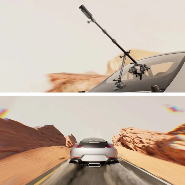 SmallRig 4380 Insta360 X3 X4 X5 Ve Aksiyon Kameralar İçin  Vakumlu Araç Montaj Seti - 5