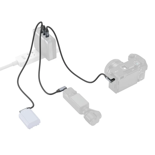 SmallRig 4790 USB-C (Düz) - USB-C (Açılı) Veri Kablosu (35 cm) - Resim 4