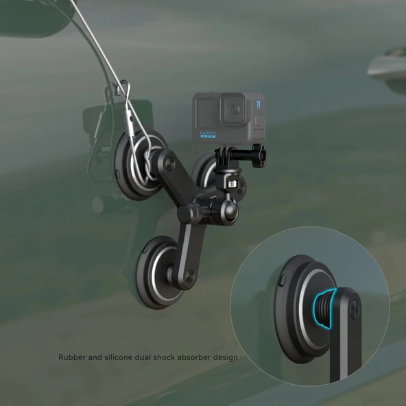 SmallRig 4468 Üçlü Manyetik Vakumlu Montaj Destek Seti Aksiyon Kameraları için - Resim 4