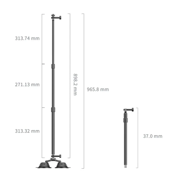 SmallRig 4380 Insta360 X3 X4 X5 Ve Aksiyon Kameralar İçin Vakumlu Araç Montaj Seti - 3