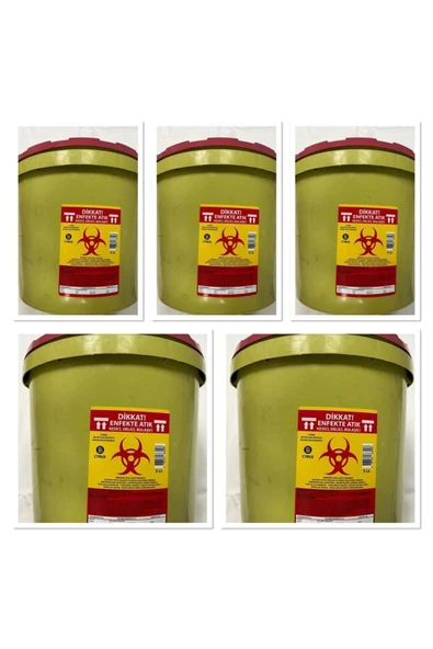 Tıbbi Atık Kovası 5 Litre,5 Adet - 1