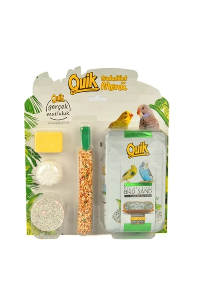 Muhabbet Kuşu Menü Kuş Kraker Gagataşı Ve Kum Seti (1PAKET) - 1