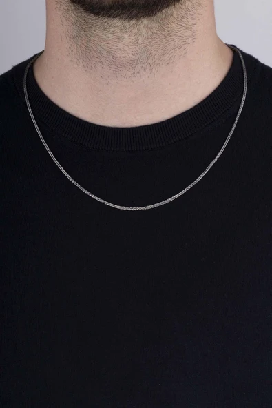 Gümüş Pazarım Tilki Kuyruğu Model Erkek 925 Ayar Gümüş Zincir - 2