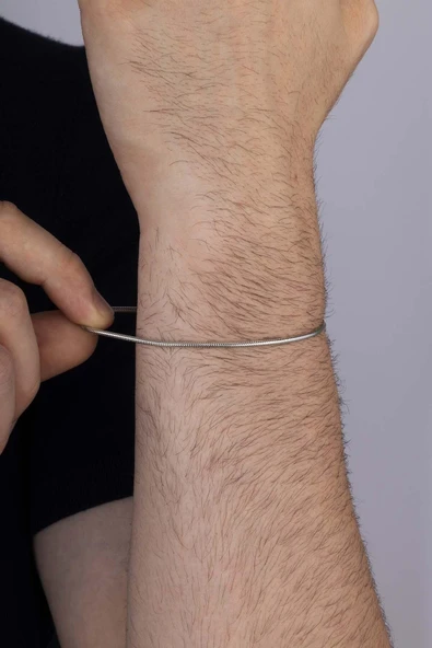 Gümüş Pazarım İtalyan Model Klasik Erkek Gümüş Zincir Bileklik - 3