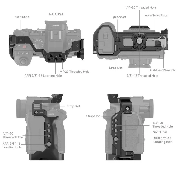 SmallRig 4022 Panasonic LUMIX G9 II / S5 II / S5 IIX  için  Kafes - Resim 4