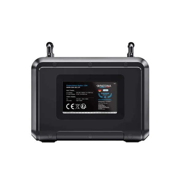 PATONA 9969 Platinum Taşınabilir Güç İstasyonu 1200 960Wh PD100W USB-C USB-A AC LED Işık LiFePO4 - Resim 2