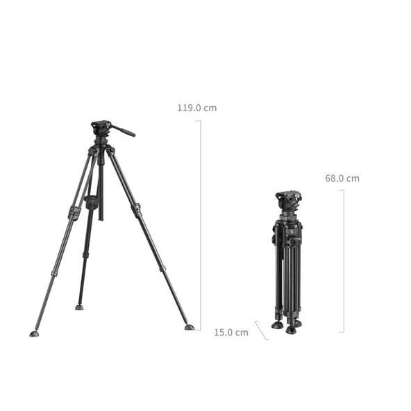 SmallRig 4420 AD-50 Pro Hafif Video Karbon Fiber Tripod Seti - 7