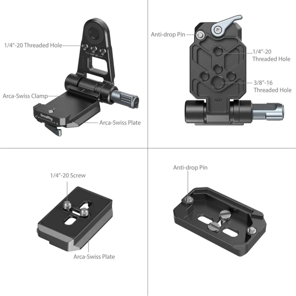 SmallRig 4696 NP-F Pil Adaptörü Montaj Plakası Kiti Aynasız Kameralar için - 4