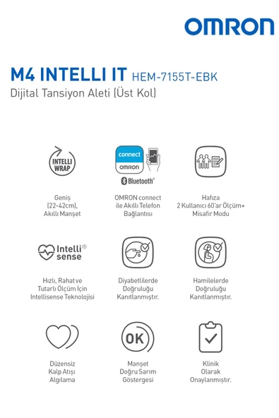 M4 Intelli It, 2 Kullanıcılı, Akıllı Telefonlar Ile Uyumlu Üst Koldan Ölçer Tansiyon Aleti - 4