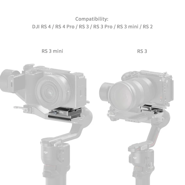 SmallRig 4639 DJI RS 2 / RSC 2 / RS3 / RS 3 Pro / RS4 / RS4 Pro için  HawkLock H38 Arca-Swiss Hızlı Çıkarma Plakası - 3