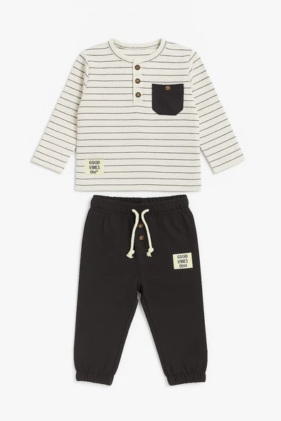 Çizgili Erkek Çocuk Takım - Resim 3