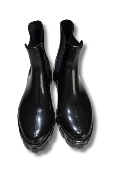 Kaymaz Yüksek Tabanlı Bilek Boy Lastikli Kadın Botu 36-40 Siyah - 2