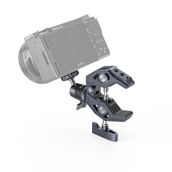 SmallRig 4102B Aksiyon Kameraları için 360° Küresel Başlık Montajlı  Süper Kelepçe - 4