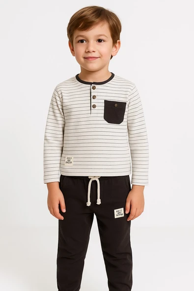 Çizgili Erkek Çocuk Takım - Resim 4