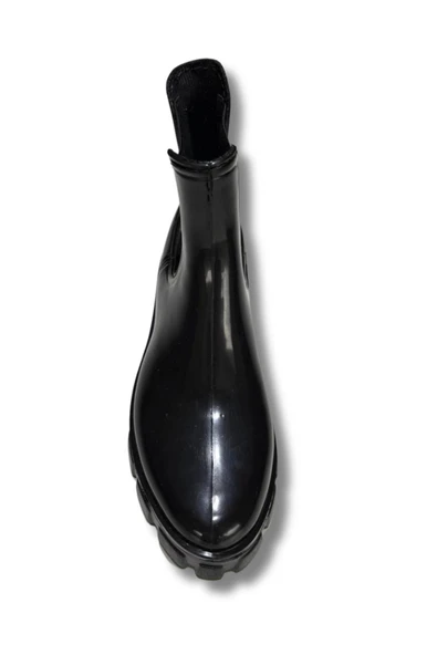 Kaymaz Yüksek Tabanlı Bilek Boy Lastikli Kadın Botu 36-40 Siyah - 6