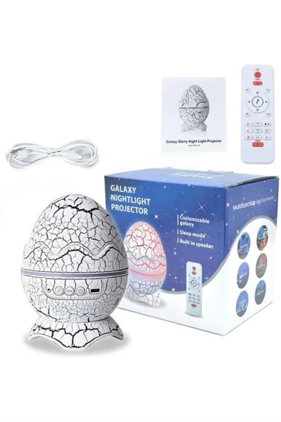 Yumurta Şeklinde Su Dalgalı Bluetooth Speaker Lamba Renkli Şarjlı - Resim 4