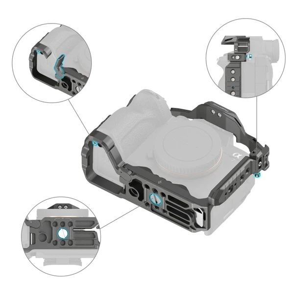 SmallRig 4481 Sony  7R V /  7 IV /  7S III /  1 /  7R IV  için  HawkLock Hızlı Çıkarma Kafesi - 3