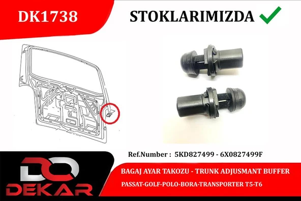 BAGAJ AYAR TAKOZ PASSAT-GOLF-POLO-BORA-TRANSPORTER T5-T6 5KD827499 ürün görseli 1