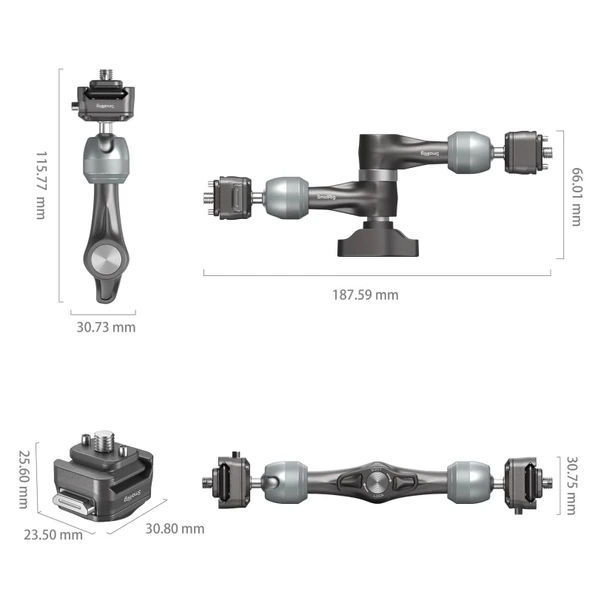 SmallRig 4490 HawkLock H21 Hızlı Çıkarma Rozet Sihirli Kol (7'') - 2