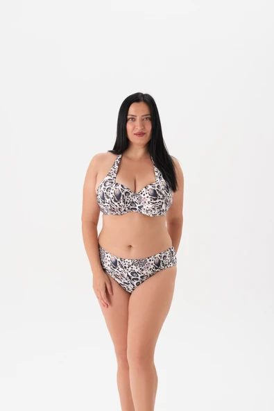 Büyük Beden Kaplı Zebra Desen Bikini Takım ürün görseli