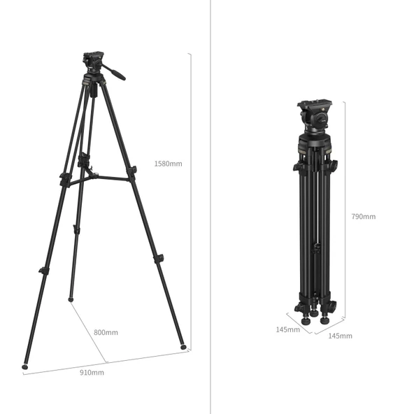 SmallRig AD-50 4684 Hafif Video Tripod  Lite - Resim 6