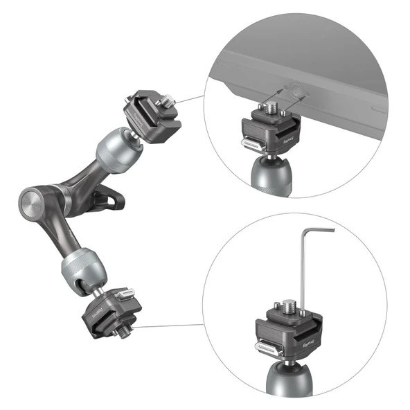 SmallRig 4490 HawkLock H21 Hızlı Çıkarma Rozet Sihirli Kol (7'') - 4