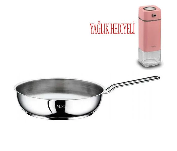 Çelik Tava 24x6 CM ve Cam Yağlık Sosluk - 1