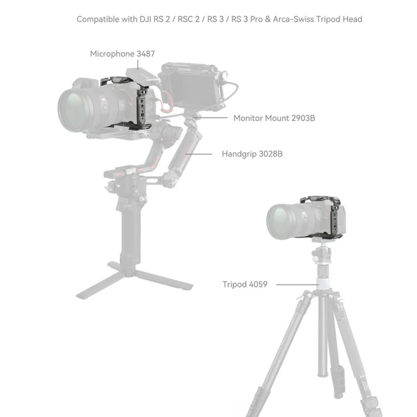 SmallRig 4481 Sony  7R V /  7 IV /  7S III /  1 /  7R IV  için  HawkLock Hızlı Çıkarma Kafesi - Resim 5