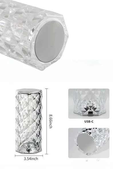 Yeni Nesil Modern Kristal Masa ve Gece Lambası Dokunmatik Renk Değiştirebilen ürün görseli 1