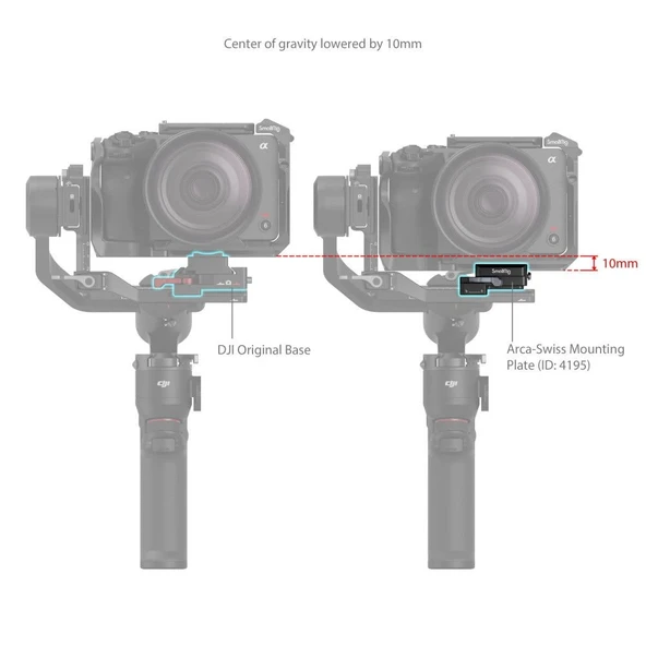 SmallRig 4195 DJI RS 3 Mini  için  Arca-Swiss Montaj Plakası - Resim 5