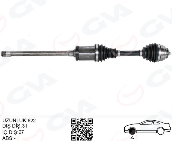KOMPLE AKS ÖN SAĞ BMW X1 E84 09>15 822MM DİŞ 31 DİFERANSİYEL DİŞ 27 31607605512 ürün görseli