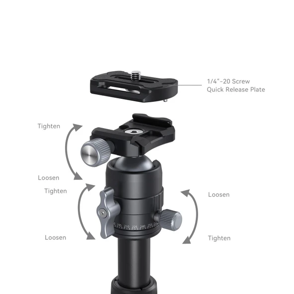 SmallRig 4289 VT-20 Aluminum Mini Tripod - Resim 5