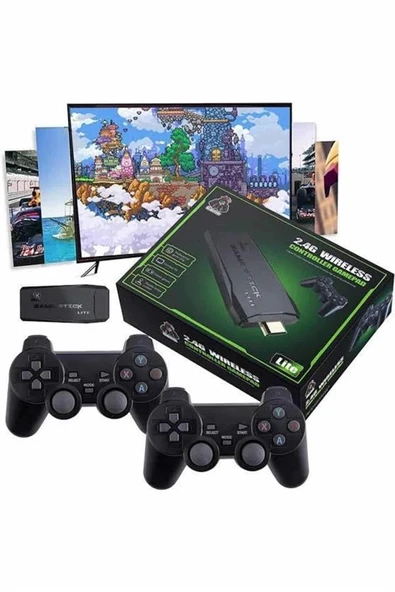 Game Stick 20000 Oyun Kablosuz Çift Kol Retro Oyunlar Game Stick Atari 2.4g 4K - 3