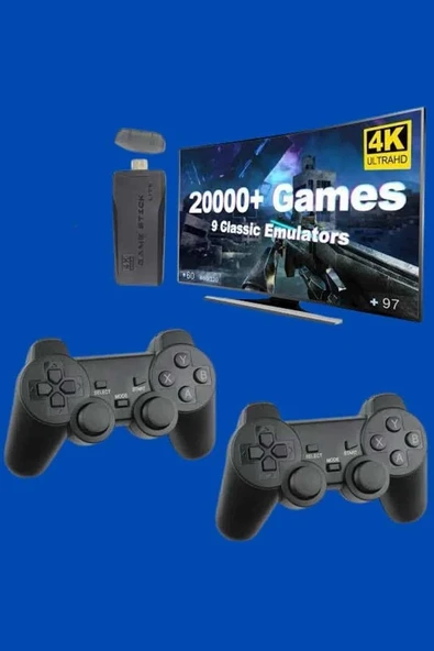 Retro Oyunlar 4k Game Stick 2.4g Kablosuz Çift Kol 3500 Oyun Atari - 1