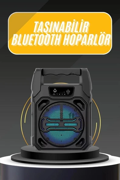 Karaoke Mikrofonlu Fm Radyolu Bluetooth Hoparlör Yüksek Ses Kaliteli - Resim 2
