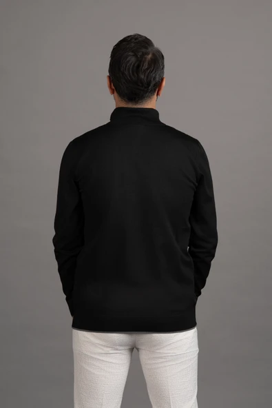 Fermuarlı Balıkçı Yaka Polyamid Kumaş Mevsimlik Triko Kazak - Resim 11