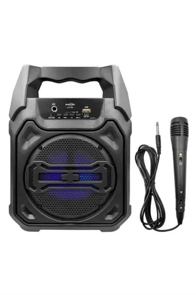 Karaoke Mikrofonlu Fm Radyolu Bluetooth Hoparlör Yüksek Ses Kaliteli - Resim 5