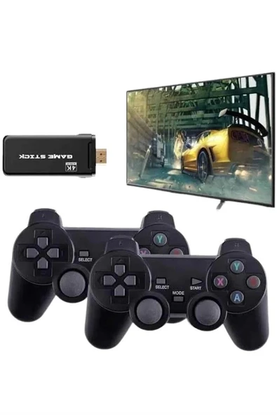 Game Stick El Atarisi 2.4g Kablosuz Çift Kol Oyunlar 4k Game Stick 3500 Oyunlu Atari Uyumlu - 5
