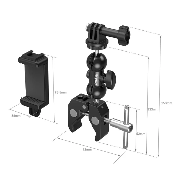 SmallRig 4373 Süper Kelepçe ve Bilyalı Başlı Sihirli Kol - 3