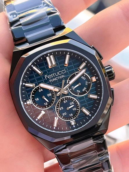 Ferrucci 2 Yıl Garantili Çelik Kordon İç Kadran Özellikleri Aktif 3 Atm Erkek Kol Saati EF.03372.02 - 3