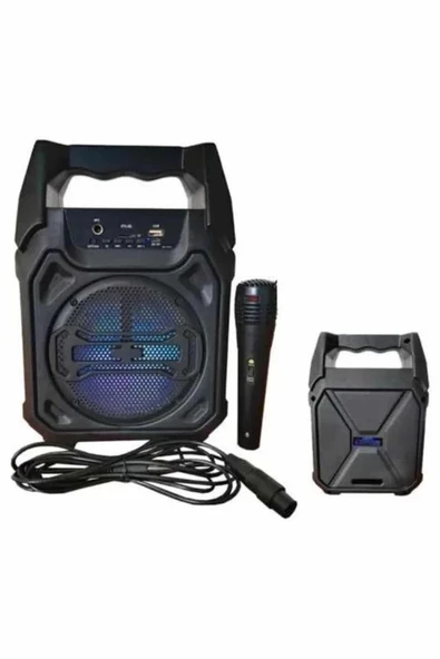 Karaoke Mikrofonlu Fm Radyolu Bluetooth Hoparlör Yüksek Ses Kaliteli ürün görseli