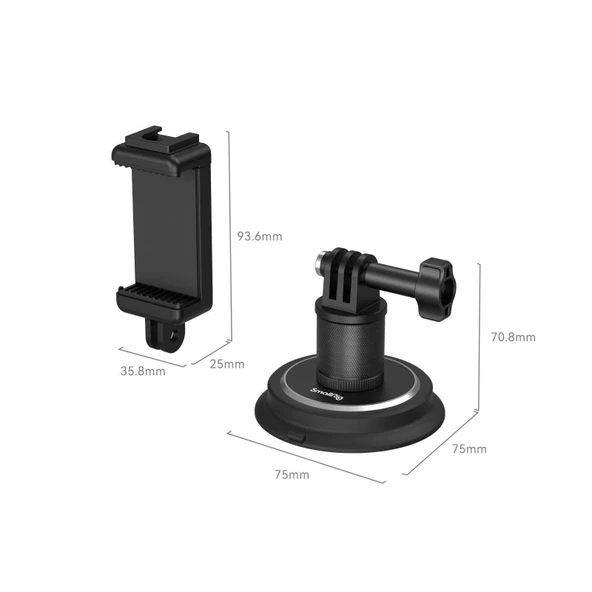 SmallRig 4347 Vantuz  Montaj Desteği Aksiyon Kameraları için - 2