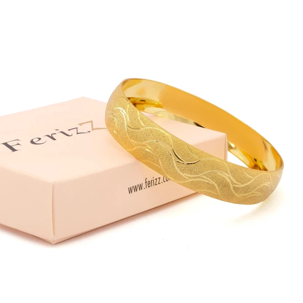 Altın Kaplama Dalgalı Model İmitasyon Bilezik-BLZ-3110 - Resim 3