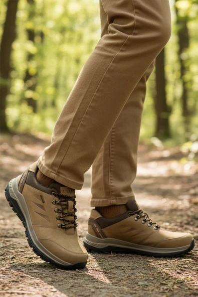 Walkway Kum Hakiki Deri Kaymaz Su İtici Erkek Outdoor Ayakkabı 2343 M - 3