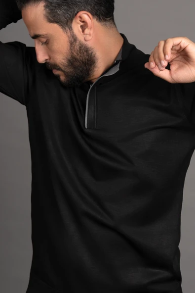 Fermuarlı Balıkçı Yaka Polyamid Kumaş Mevsimlik Triko Kazak - Resim 8