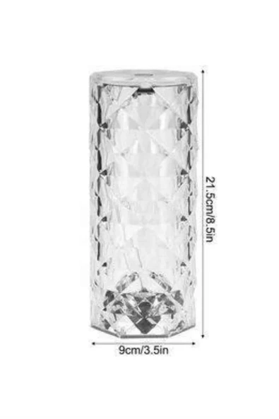 Kristal Lamba Masa Lambası Şarjlı Masa Lambası Dokunmatik Sensör Usb Şarjlı - Resim 3