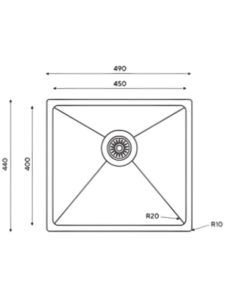 Ukinox ME 451 Tezgah Üstü Paslanmaz Çelik Eviye - 2