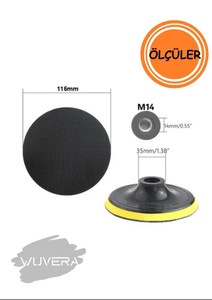 Wuvera 180 mm Cırt Zımpara Tabanı – Pratik Tak-Çıkar Zımpara Başlığı - Resim 4