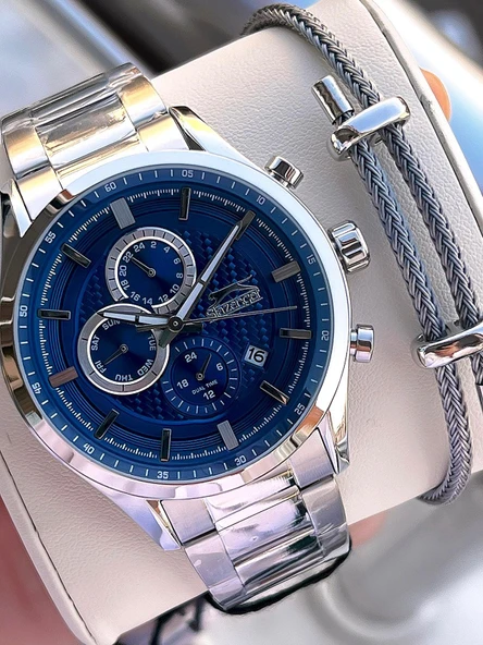Slazenger İtalyan Tasarım Bileklik Hediyeli 2 Yıl Garantili 10 Atm Çelik Erkek Kol Saat ESL.N1936.2 ürün görseli