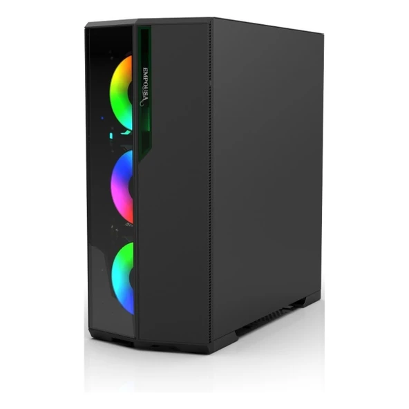 Inca Empousa EMG-17XN USB 3.2 ARGB eATX Mid Tower Siyah Kasa - Resim 2